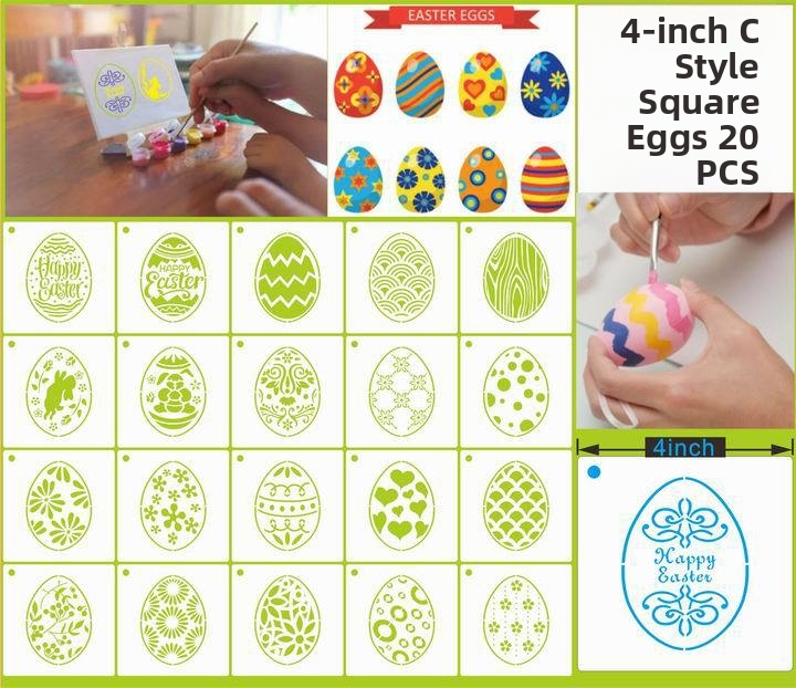 PET Veľkonočný Vyrezávaný Šablón Pre Maľovanie Pre Prívesok – Veľkonočné Vajce (Materiál: PET; Import: Nie; IP: Nie; Licencia súkromnej značky: Nie)