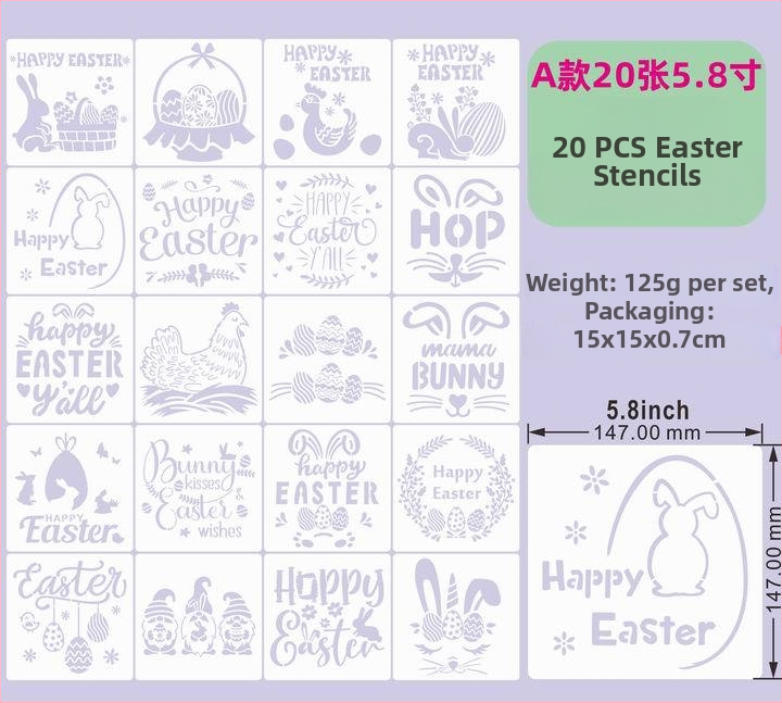 PET Veľkonočný Vyrezávaný Šablón Pre Maľovanie Pre Prívesok – Veľkonočné Vajce (Materiál: PET; Import: Nie; IP: Nie; Licencia súkromnej značky: Nie)