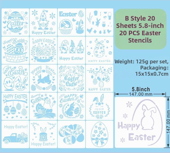 PET Veľkonočný Vyrezávaný Šablón Pre Maľovanie Pre Prívesok – Veľkonočné Vajce (Materiál: PET; Import: Nie; IP: Nie; Licencia súkromnej značky: Nie)