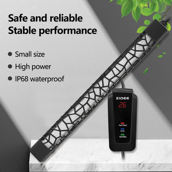 Аквариумен нагревател за аквариум с LED интелигентно управление на честотата за морска вода – защита от прегряване и памет за изключване, 50/100/300/500W, кварц/метал/високотемпературен ABS