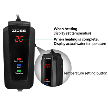 Аквариумен нагревател за аквариум с LED интелигентно управление на честотата за морска вода – защита от прегряване и памет за изключване, 50/100/300/500W, кварц/метал/високотемпературен ABS