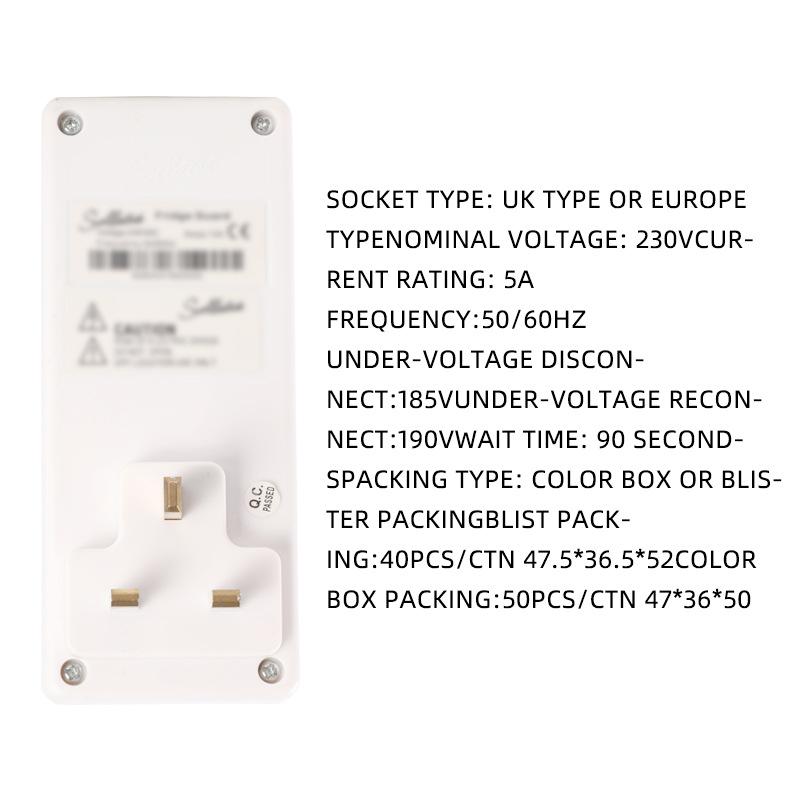 FRANK Προστατευτής Τάσης Ψυγείου με Χρονοδιακόπτη, 220–250V, 10A, ABS φλογοανθεκτικό περίβλημα, -15 έως 75°C