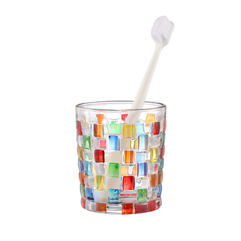 Staklena okrugla šalica za četkicu za zube za odrasle, CHB model, Painted serija