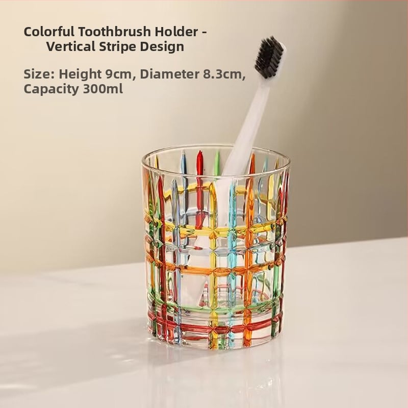 Staklena okrugla šalica za četkicu za zube za odrasle, CHB model, Painted serija