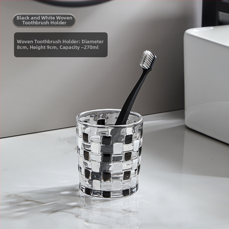 Staklena okrugla šalica za četkicu za zube za odrasle, CHB model, Painted serija