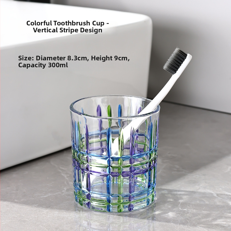 Staklena okrugla šalica za četkicu za zube za odrasle, CHB model, Painted serija