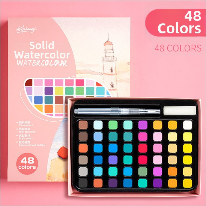 36 farebná akvarelová súprava v kovovej krabičke, určená pre študentov, so plniacim perom, prenosná maľovacia sada, vrátane sametovej tašky a matnej PE tašky