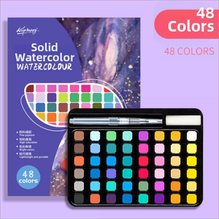 36 farebná akvarelová súprava v kovovej krabičke, určená pre študentov, so plniacim perom, prenosná maľovacia sada, vrátane sametovej tašky a matnej PE tašky