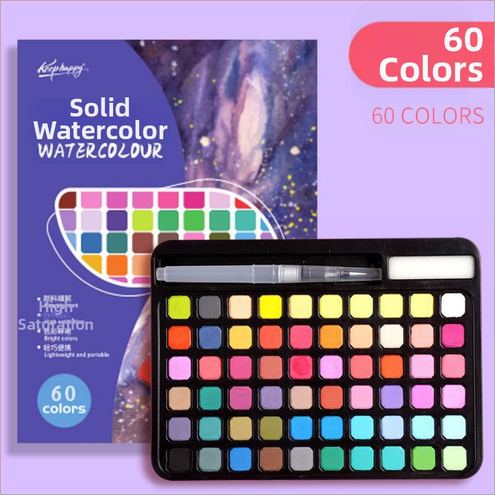 36 farebná akvarelová súprava v kovovej krabičke, určená pre študentov, so plniacim perom, prenosná maľovacia sada, vrátane sametovej tašky a matnej PE tašky