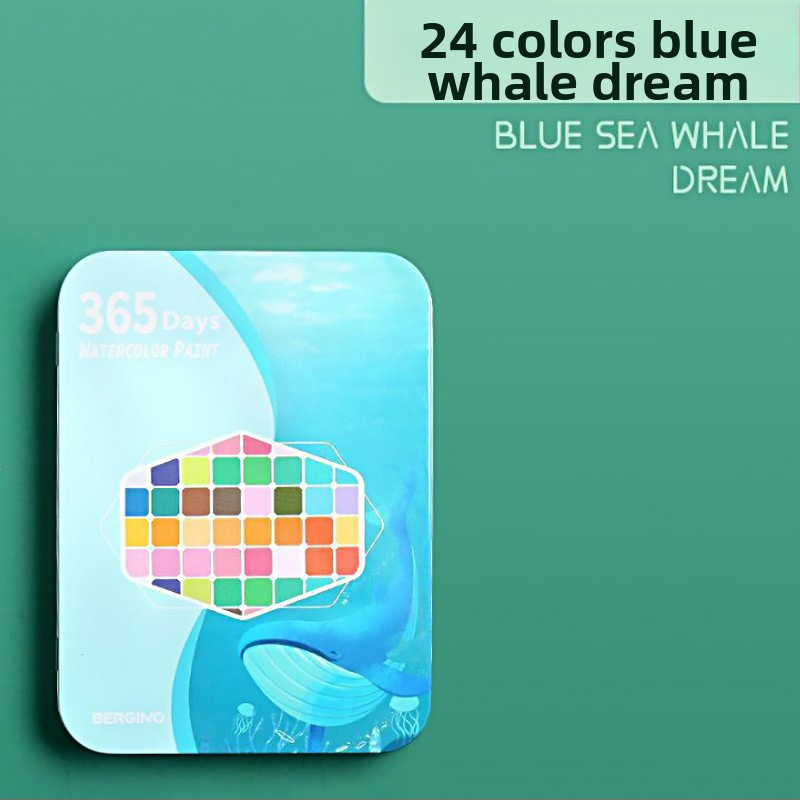 36 farebná akvarelová súprava v kovovej krabičke, určená pre študentov, so plniacim perom, prenosná maľovacia sada, vrátane sametovej tašky a matnej PE tašky