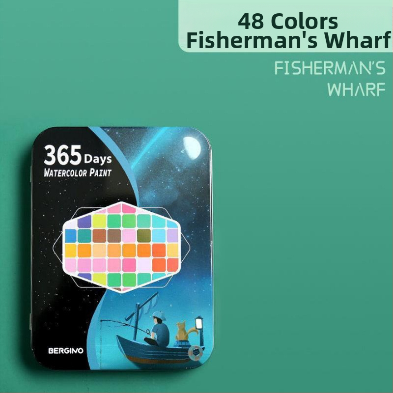 36 farebná akvarelová súprava v kovovej krabičke, určená pre študentov, so plniacim perom, prenosná maľovacia sada, vrátane sametovej tašky a matnej PE tašky