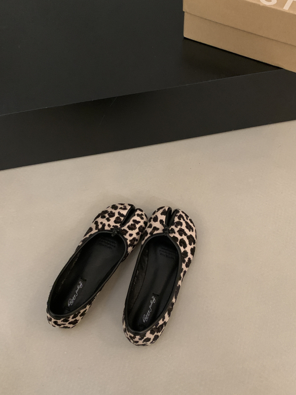 Mary Jane cipele s leopard uzorkom, okrugli vrh, TPU gornji dio, TPU potplat, 6-8 cm visina pete, korejski stil