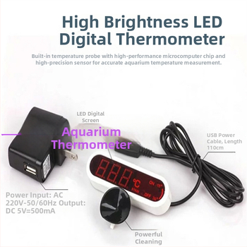 Termometar za akvarij s LCD zaslonom, za unutarnju upotrebu u akvariju za kornjače
