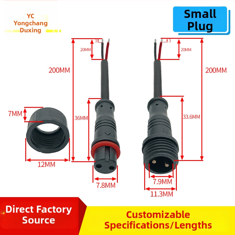 Vodootporan priključak i utičnica za sustave s 2–5 jezgara, bakreni kontakti, PVC izolacija, 60V 3A, za automobile, elektroniku, industriju i poljoprivredu