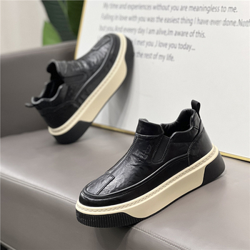 Muške loaferice s mikrovlaknastim gornjim dijelom, gumom, otvoreni prst, niski šaft, ravna potpetica