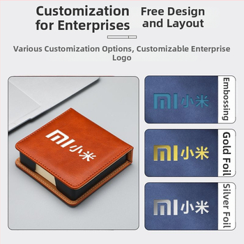 Kutija za Post-it bilješke — PU koža i akril, oblik papirnog bloka, uredski organizator Zhuorui