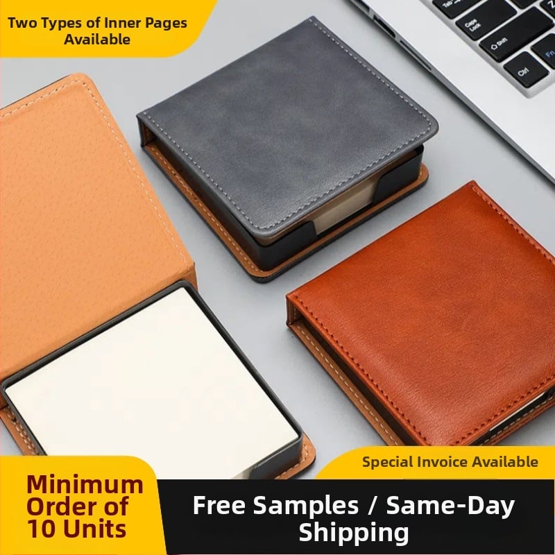 Kutija za Post-it bilješke — PU koža i akril, oblik papirnog bloka, uredski organizator Zhuorui