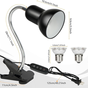 UVB grijaća lampa za reptile s kalcijem, basking lampa za kornjače i guštere, ABS kućište, snaga 20W/35W/50W, težina 1244 g, automatski tajmer