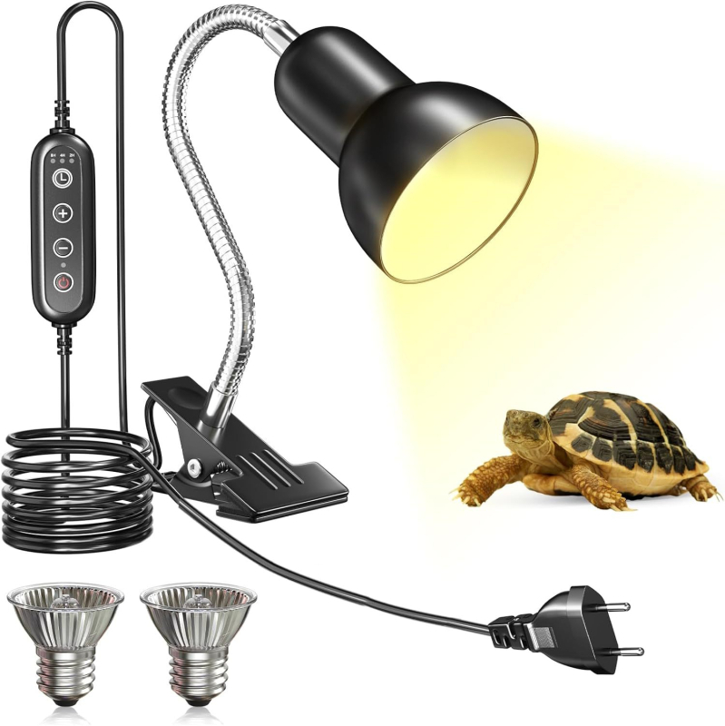UVB grijaća lampa za reptile s kalcijem, basking lampa za kornjače i guštere, ABS kućište, snaga 20W/35W/50W, težina 1244 g, automatski tajmer