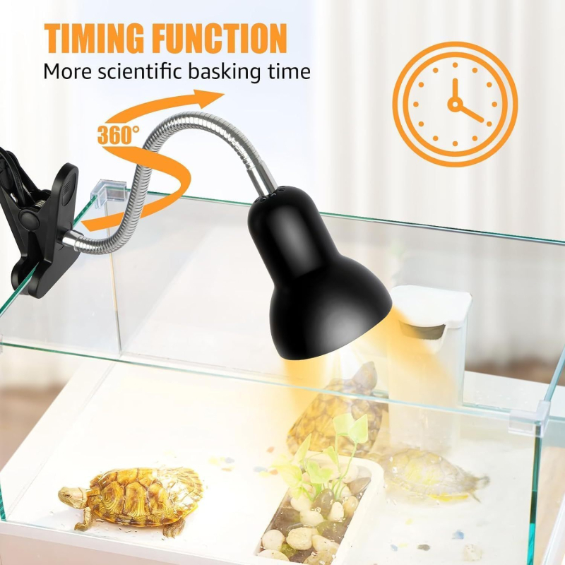 UVB grijaća lampa za reptile s kalcijem, basking lampa za kornjače i guštere, ABS kućište, snaga 20W/35W/50W, težina 1244 g, automatski tajmer