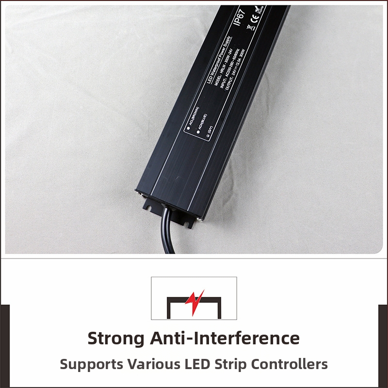 Vanjsko IP67 vodootporno LED napajanje, aluminijsko kućište, preklopni ispravljač, 12V/24V, 400–600W, zaliveno smolom, bez treperenja