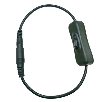 Превключвател за захранващ кабел 5521 с DC мъжки и женски жак и бутон в средата за LED лента на аквариум – 22 AWG, 5 Ω съпротивление