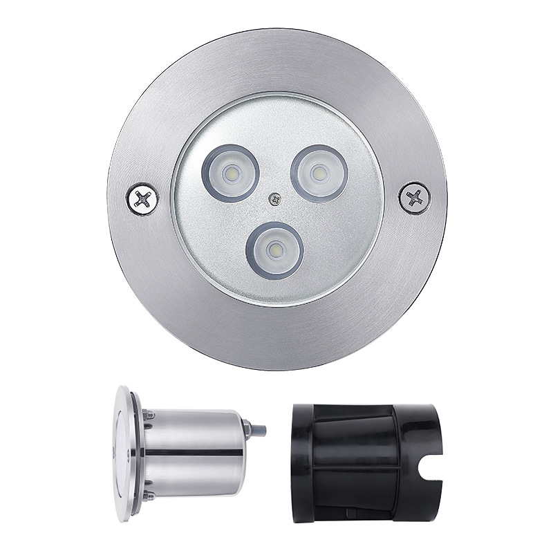 RGB DMX512 Podvodno svjetlo za bazen, kućište od nehrđajućeg čelika, IP68, ulaz 12/24V, 3 LED, 675 lm, 2200–6500K