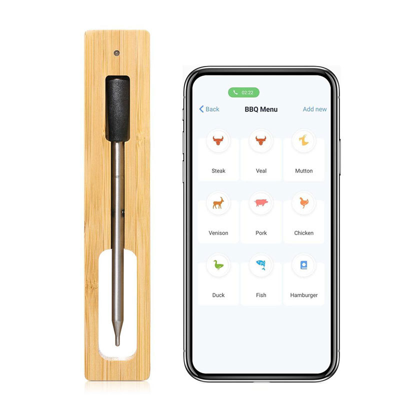 Termometar za meso i pećnicu, bežični Bluetooth, vodootporan, APP podrška, s jednom sondom
