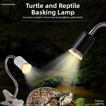 Prilagođena lampica za basking kornjača s tajmerom i mogućnošću podešavanja jačine, potpuno spektra UVA, kalcij dodatak, 25–50W