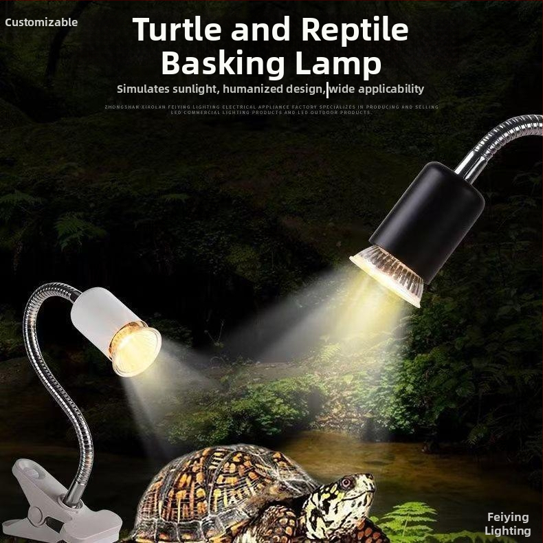 Prilagođena lampica za basking kornjača s tajmerom i mogućnošću podešavanja jačine, potpuno spektra UVA, kalcij dodatak, 25–50W
