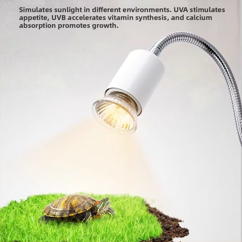 Prilagođena lampica za basking kornjača s tajmerom i mogućnošću podešavanja jačine, potpuno spektra UVA, kalcij dodatak, 25–50W