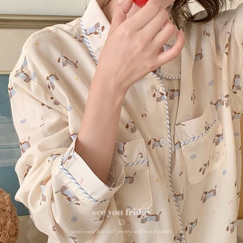 Lyocell set pidžame za žene – top s dugim rukavima i hlače, tanak prozračan materijal, sladak i privlačan stil