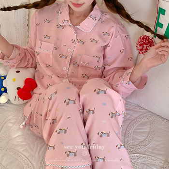 Lyocell set pidžame za žene – top s dugim rukavima i hlače, tanak prozračan materijal, sladak i privlačan stil