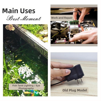 LED klips lampica za stol i krevet s fleksibilnim vratilom, 2–10W, ≤36V, PVC sjenilo, napajanje iz utičnice