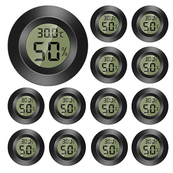 Okrugli ugrađeni termometar i higrometar za akrilni terarij, dekorativno (rezolucija temperature: 1°C; podrijetlo: Zhejiang; pakiranje: 200 kom.)