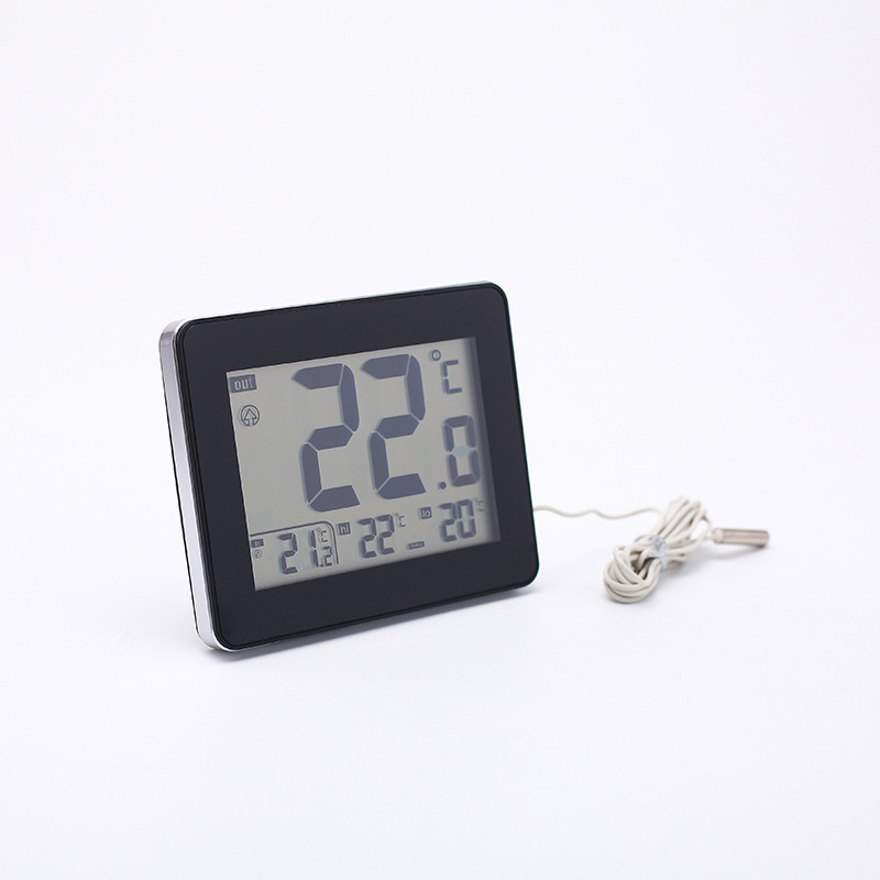 Digitalni higrometar za akvarij s velikim zaslonom: mjerenje temperature i vlage, unutarnja/vanjska upotreba, rezolucija 0,1°C.