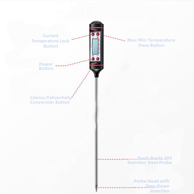 TP101 Elektronički termometar s pozadinskim osvjetljenjem – olovka-tip za brzo očitavanje temperature ulja, mlijeka, vode i hrane, regulacija temperature