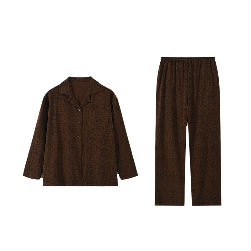Komplet pidžama – kardigan u retro stilu, pamuk 95–100%, 181–200 g/m², dugi rukavi
