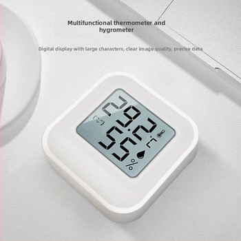 Вътрешен мини измервател на температура и влажност за домашна употреба, резолюция 1, точност температура ±0,5°C, влажност ±3%, захранване с батерия тип бутон 1,5V