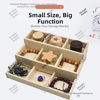 Drvena stolna kutija za skladištenje, višenamjenska, japanski stil, kapacitet 18 pretinaca, bez poklopca.