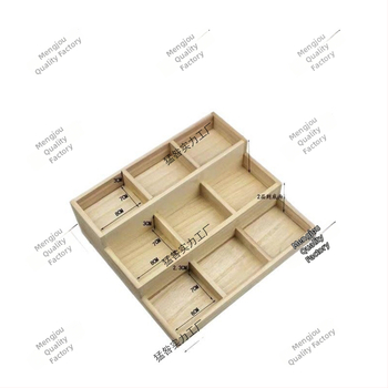 Drvena stolna kutija za skladištenje, višenamjenska, japanski stil, kapacitet 18 pretinaca, bez poklopca.