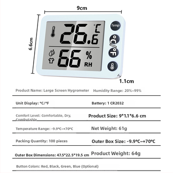 Qince sobni termometar s prilagodljivim postavkama