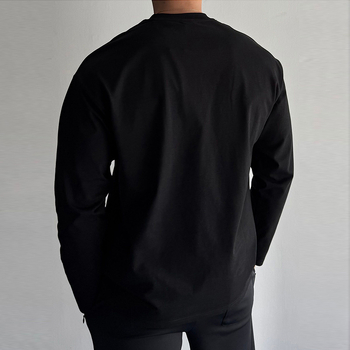 Мъжка тениска с дълъг ръкав и кръгло деколте, Slim fit, чесан памук 81–90%, материя отвеждаща влагата