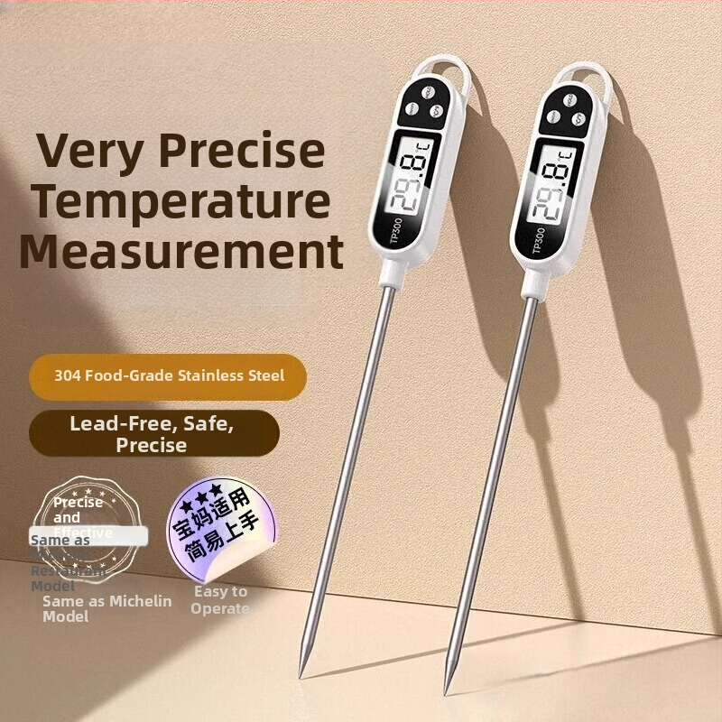 Digitalni termometar s sondom za vodu, hranu, ulje i mlijeko — kućna kuhinja i kupanje djeteta