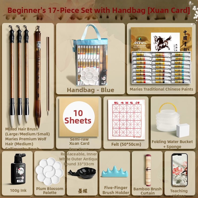 Σετ Εκκίνησης Κινεζικής Ζωγραφικής από τη Marie's — φυτικές και ορυκτές χρωστικές για κινεζική ζωγραφική