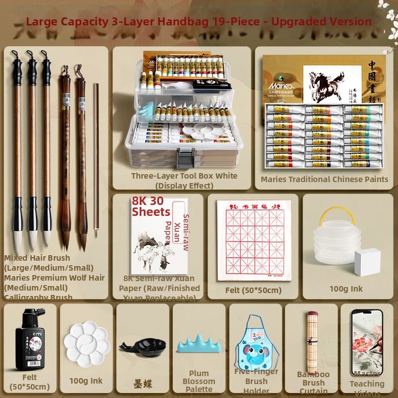 Σετ Εκκίνησης Κινεζικής Ζωγραφικής από τη Marie's — φυτικές και ορυκτές χρωστικές για κινεζική ζωγραφική