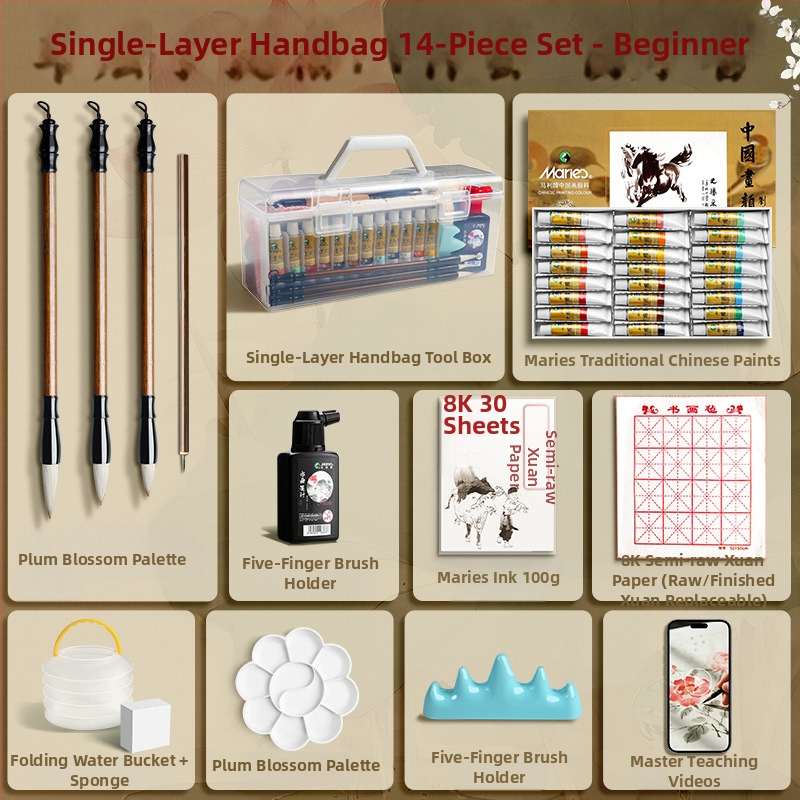Σετ Εκκίνησης Κινεζικής Ζωγραφικής από τη Marie's — φυτικές και ορυκτές χρωστικές για κινεζική ζωγραφική