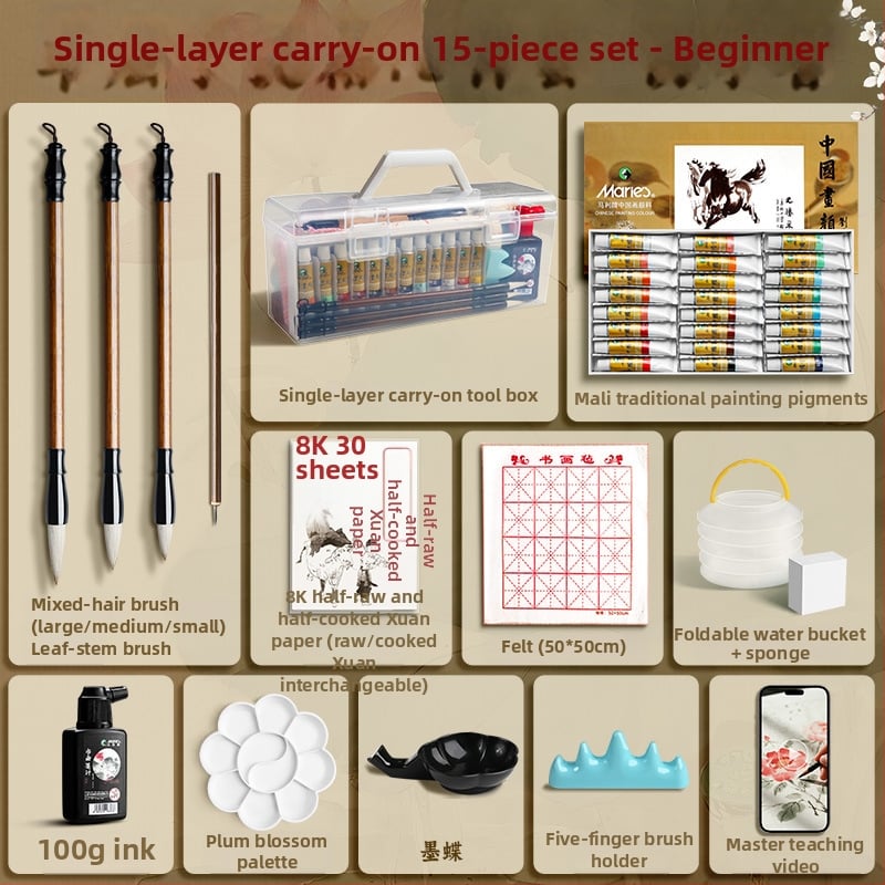 Σετ Εκκίνησης Κινεζικής Ζωγραφικής από τη Marie's — φυτικές και ορυκτές χρωστικές για κινεζική ζωγραφική