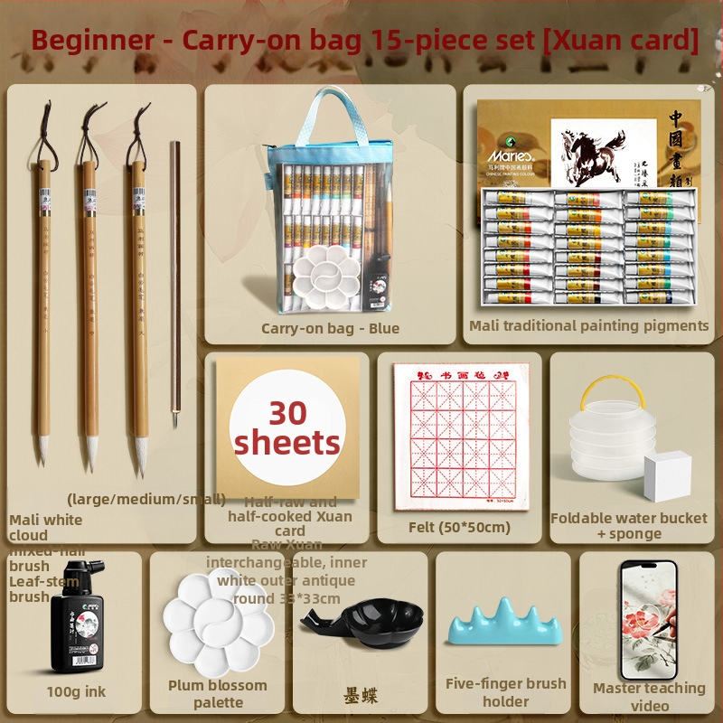 Σετ Εκκίνησης Κινεζικής Ζωγραφικής από τη Marie's — φυτικές και ορυκτές χρωστικές για κινεζική ζωγραφική
