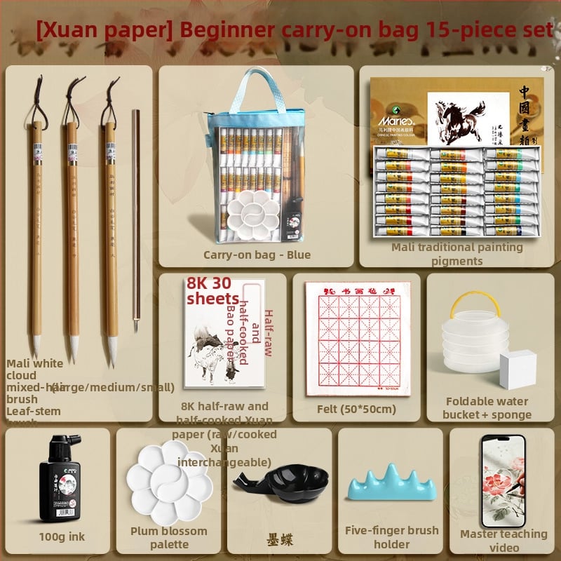 Σετ Εκκίνησης Κινεζικής Ζωγραφικής από τη Marie's — φυτικές και ορυκτές χρωστικές για κινεζική ζωγραφική